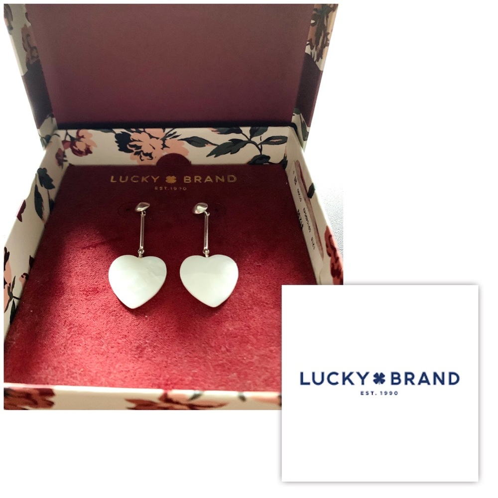 Lucky Brand Pearl Heart Earrings